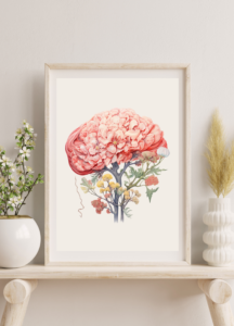 Floral Brain Anatomy Art