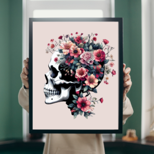 Skull With Flowers II Medical Art